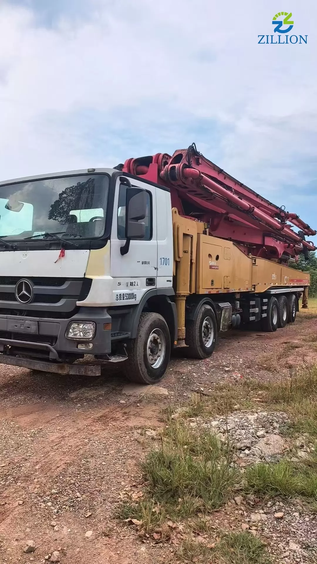 High Quality 2017 SANY Boom Pump 62m Truck- mounted Concrete Pump Truck on Mercedes-Benz Chassis