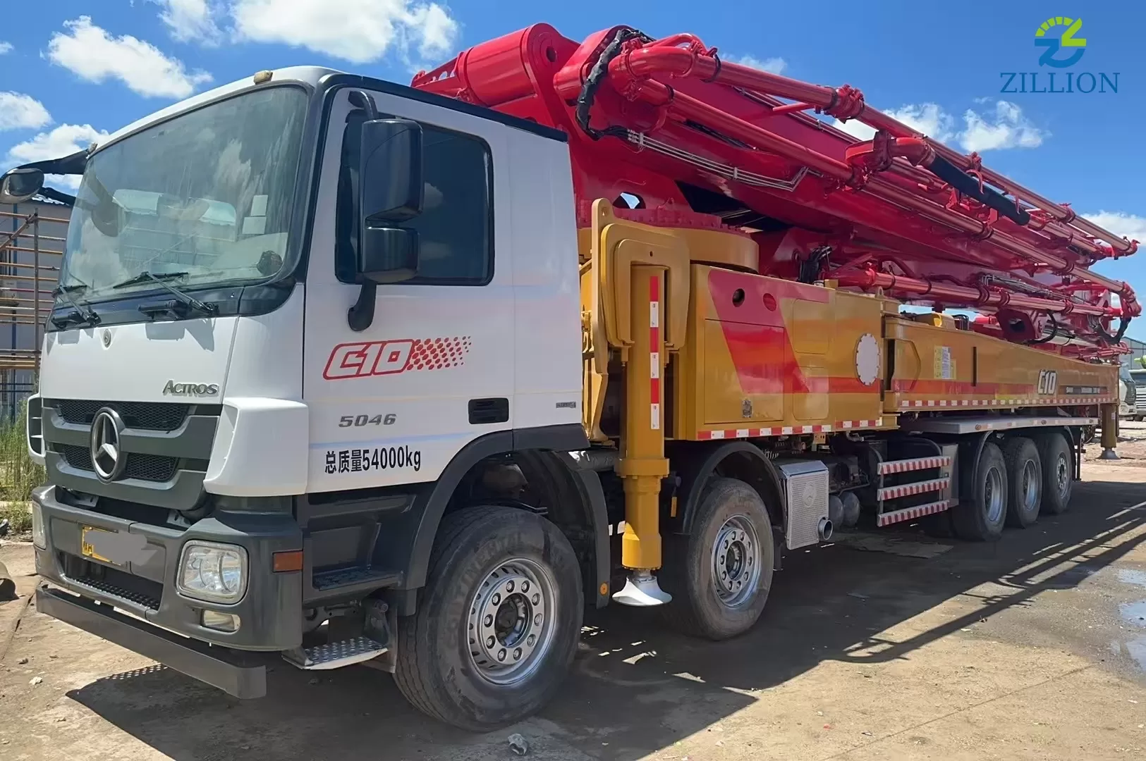 High Quality 2017 SANY Boom Pump 72m Truck- mounted Concrete Pump Truck on Mercedes-Benz Chassis