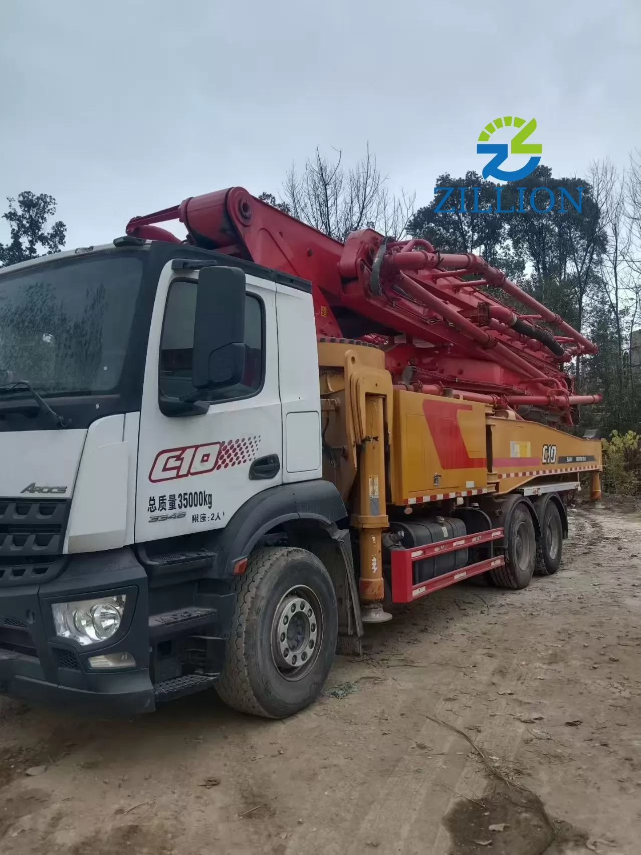 2020 SANY 52m Truck-Mounted Concrete Pump Truck with Mercedes-Benz Chassis