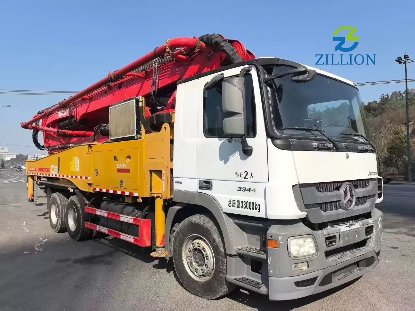 Used 2019 SANY 49M Concrete Pump Truck &ndash; Mercedes-Benz Engineered Chassis