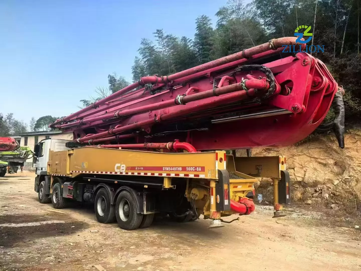 Used 2019 SANY 56M Concrete Pump Truck &ndash; Mercedes-Benz Engineered Chassis