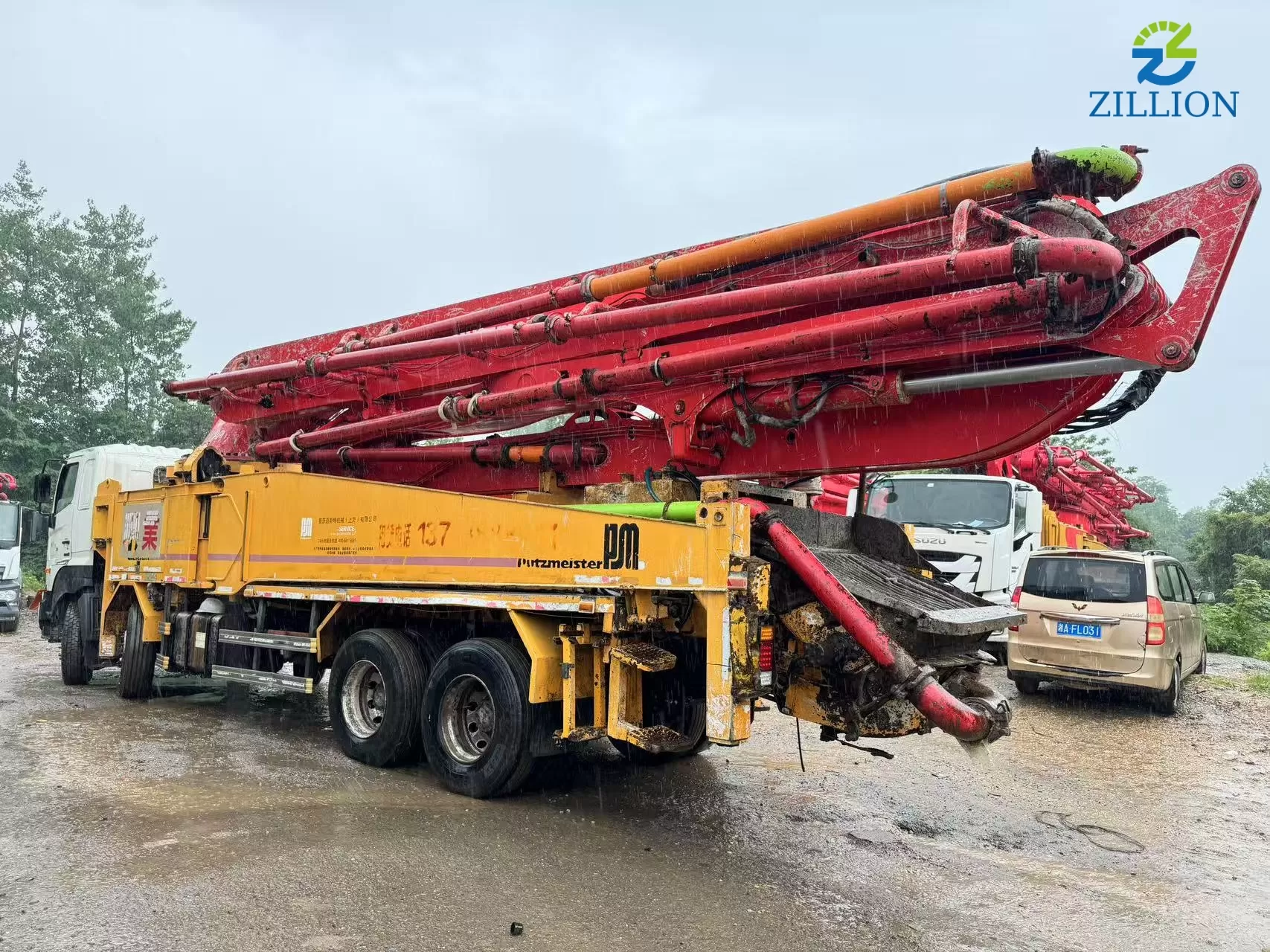 High Quality 2011 Putzmeister Boom Pump 49m Truck- mounted Concrete Pump Car on HINO  Chassis