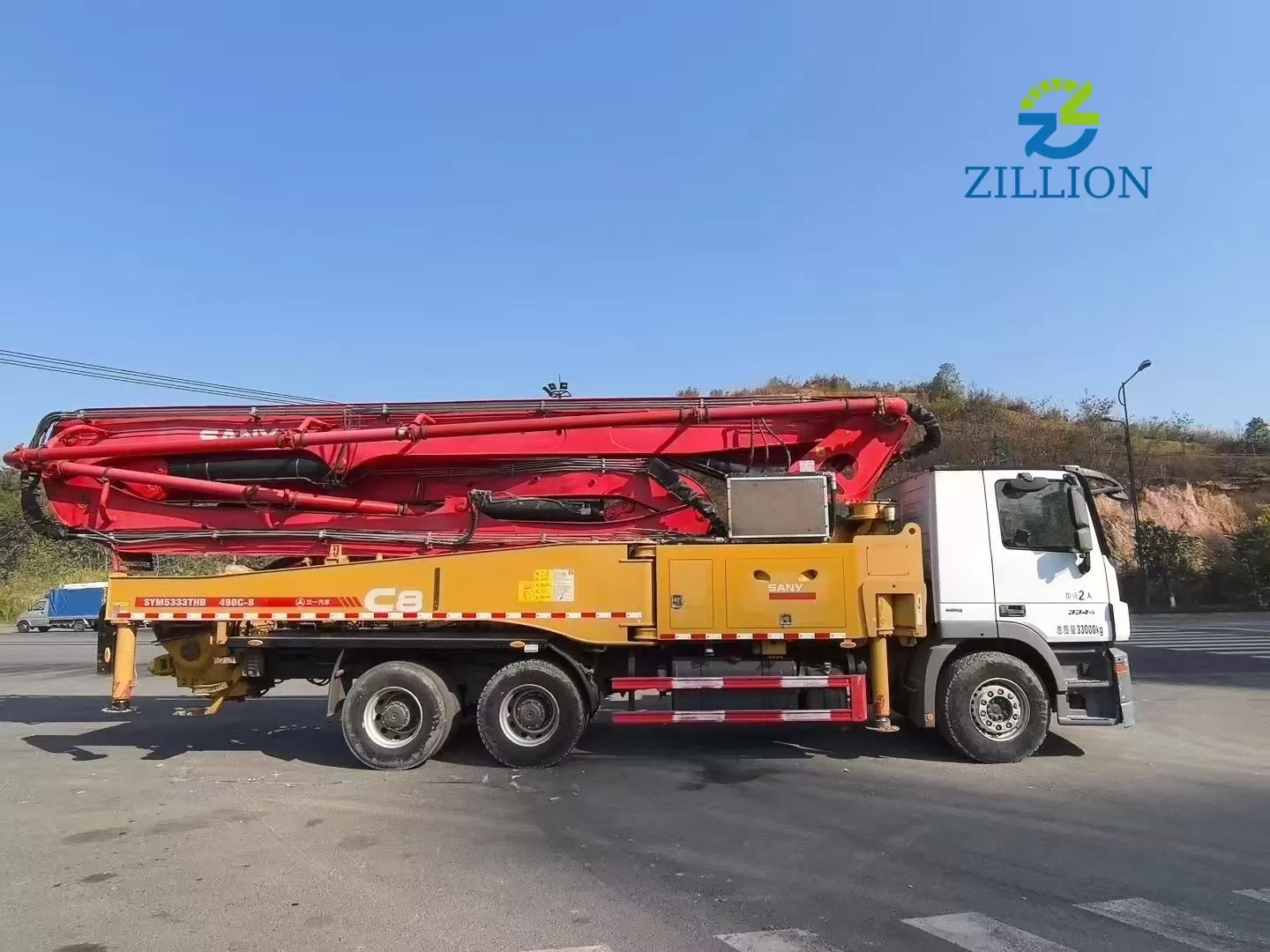 Used 2019 SANY 49M Concrete Pump Truck &ndash; Mercedes-Benz Engineered Chassis